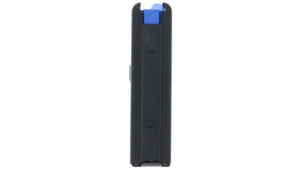 Duramag 204 Stainless Steel Magazine, Ss Spring Cpd Plate, 10RD, Matte Black w/ Blue Follower, 1024041176CPD, EDEMO1