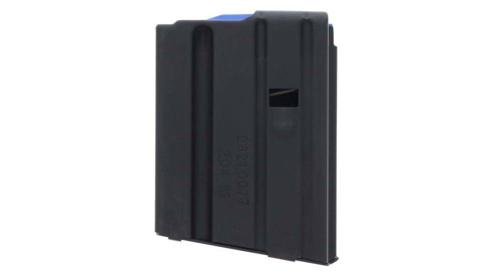 Duramag 204 Stainless Steel Magazine, Ss Spring Cpd Plate, 10RD, Matte Black w/ Blue Follower, 1024041176CPD, EDEMO1
