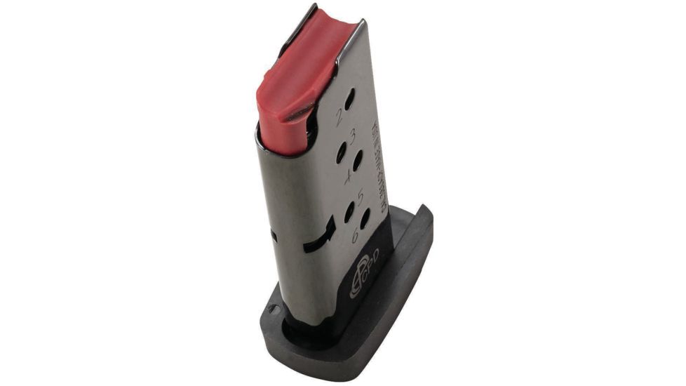 Duramag CBS Magazine, Taurus TCP Compatible, CBS Spring CPD Plate, .380 ACP, 6RD, High Gloss, Black/Red, 6X38141208TCPD-6RD