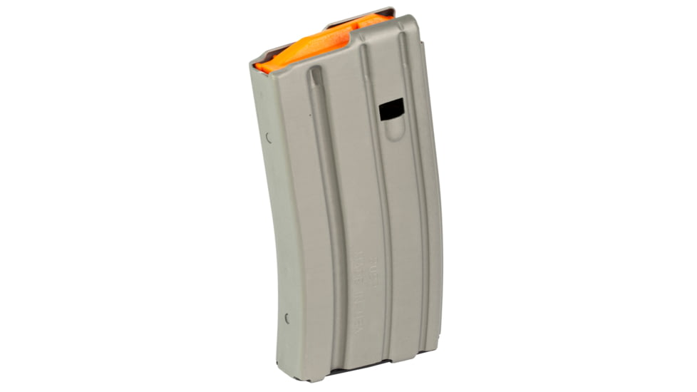 Duramag AR-15 5.56/300BLK 20 Round Aluminum Rifle Magazine, Gray/Orange, 2023002178CPD-20RD