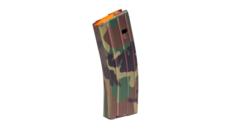 Duramag Magazine, 223 Remington/556NATO, 30 Rounds, Fits AR15 Rifles, Orange Follower, Anodized Finish, M81 Camo