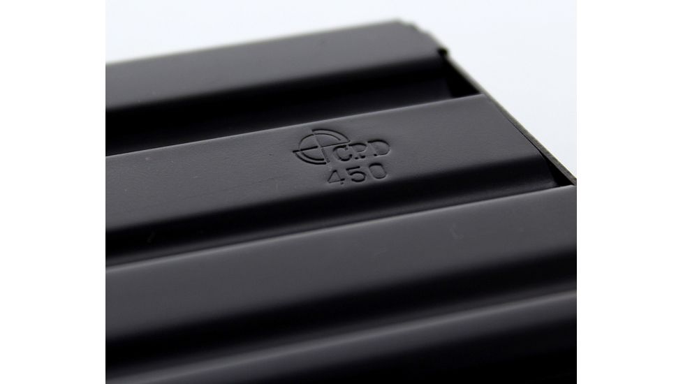 Duramag Stainless Steel Magazine, SS Spring CPD Plate, .450 Bushmaster, 5RD, Matte, Black/Black, 5X45041175CPD-5RD