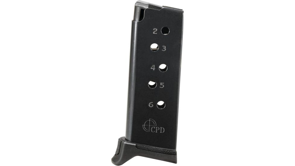 Duramag CBS Magazine, Ruger LCP Compatible, CBS Spring CPD Plate, .380 Magazine, 6RD, High Gloss, Black/Black, 6X38141205RCPD-6RD