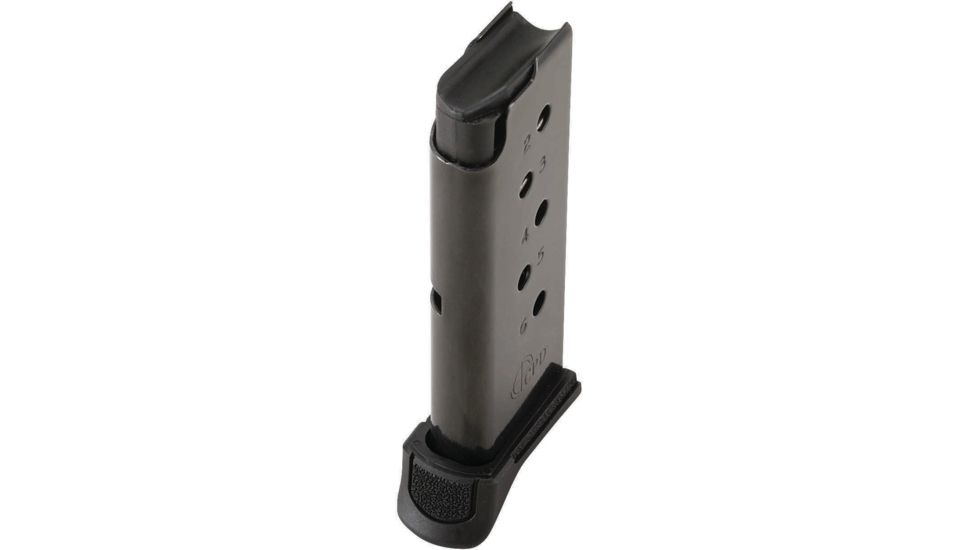 Duramag CBS Magazine, Ruger LCP Compatible, CBS Spring CPD Plate, .380 Magazine, 6RD, High Gloss, Black/Black, 6X38141205RCPD-6RD