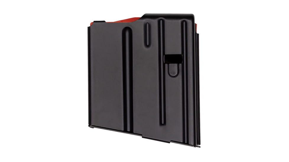 DuraMag SS, Magazine, 308 Winchester/.277 Fury, 5 Rounds, Fits SR25/DPMS Pattern AR10 Rifles, Orange AGF Follower, Stainless Steel, Black, 5X08041178CPD