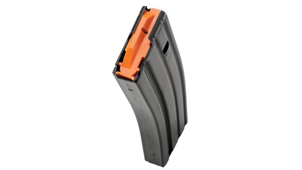 Duramag Stainless Steel Magazine Crimped From 30 Round to 5 Round, SS Spring CPD Plate, 5.56mm/.223/300BLK, 5RD, Matte, Black/Orange, 3023041178CPDL05-5RD