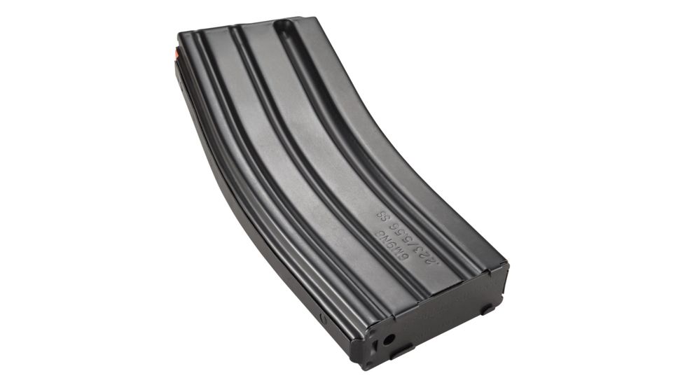 Duramag Stainless Steel Magazine Crimped From 30 Round to 5 Round, SS Spring CPD Plate, 5.56mm/.223/300BLK, 5RD, Matte, Black/Orange, 3023041178CPDL05-5RD