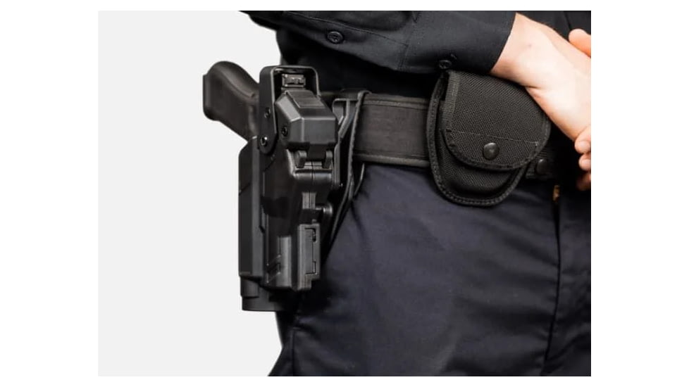 Alien Gear Holsters Rapid Force Duty Holster LVL 3 w/Light-Bearing w/Clamshell Packaging, Glock 17/47 Gen 1-5/17 MOS/22 Gen 1-4/47 MOS, Left Hand, BasketWeave Black, RD-M-0601-BW-LH-L1-C