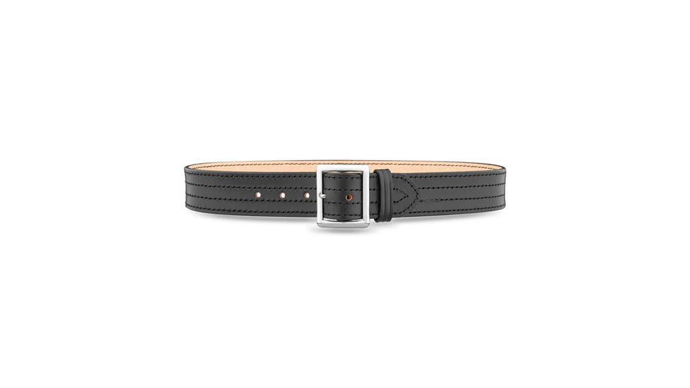1-3/4" Plain Leather 4 Row Stitch Garrison Belt w/ Solid Brass/Nickel