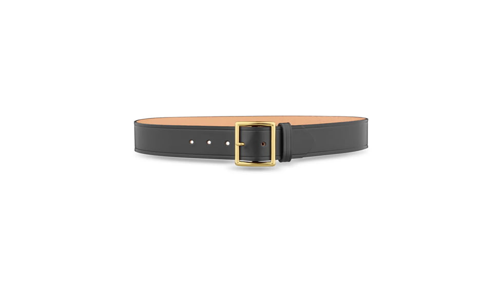 1-3/4&quot; Plain Leather Garrison Belt with Gold Buckle
