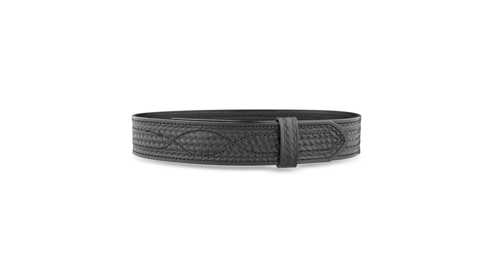 2-1/4" Basketweave Leather Buckleless Outer Belt