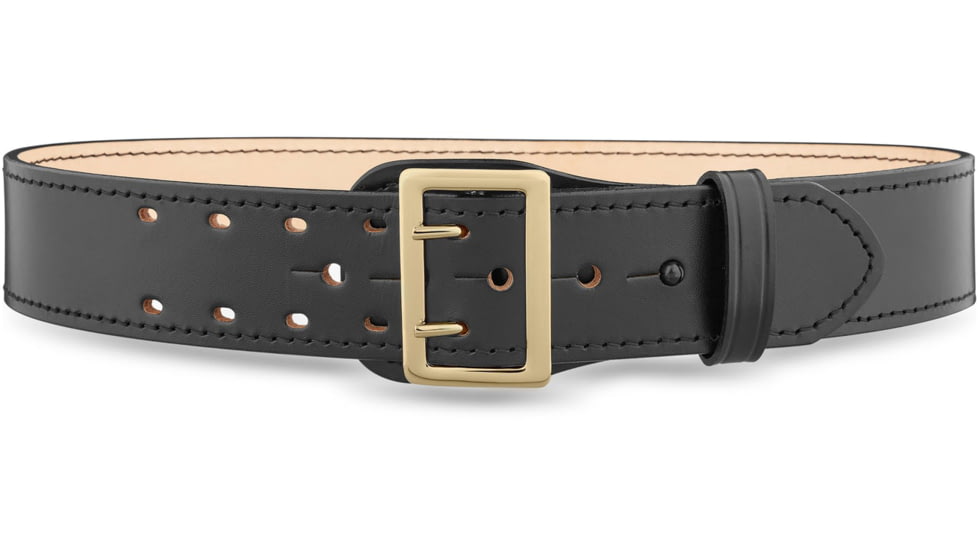 DutyMan 2-1/4inch Plain Leather Sam Browne 2-row Stitch Duty Belt With Gold Buckle DTY-1011-46-9002
