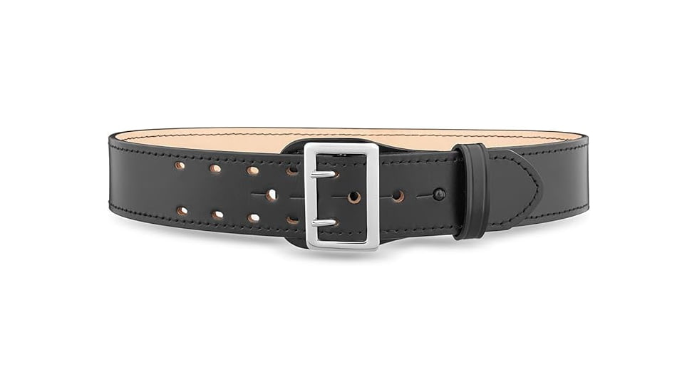 DutyMan 2-1/4inch Plain Leather Sam Browne 2-row Stitch Duty Belt With Nickel Buckle DTY-1011-36-9001