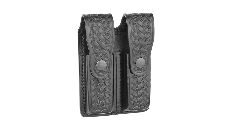 Basketweave Leather Double Magazine Holder for 9MM