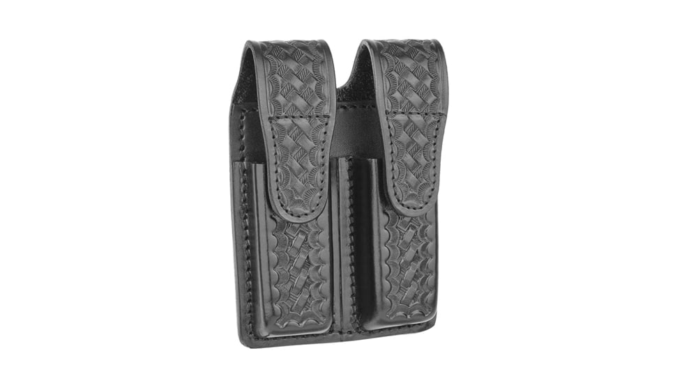 Basketweave Leather Double Magazine Holder for 9MM
