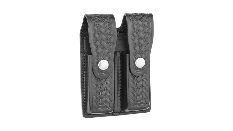 Basketweave Leather Double Magazine Holder for 9MM