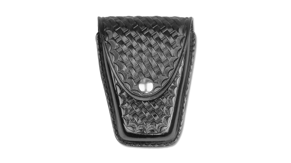 Basketweave Leather Standard Closed Single Cuff Case