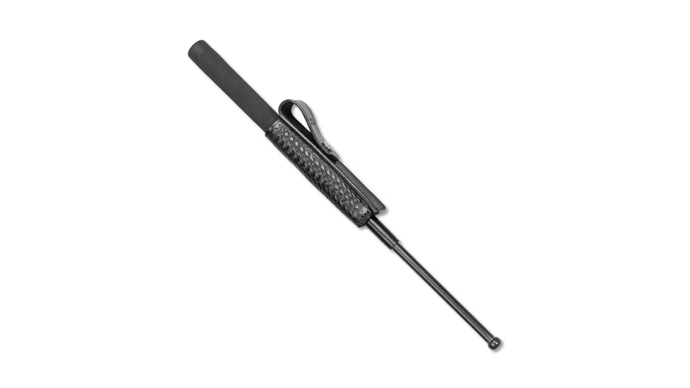 Long Basketweave Leather Baton Pouch (Open Bottom)