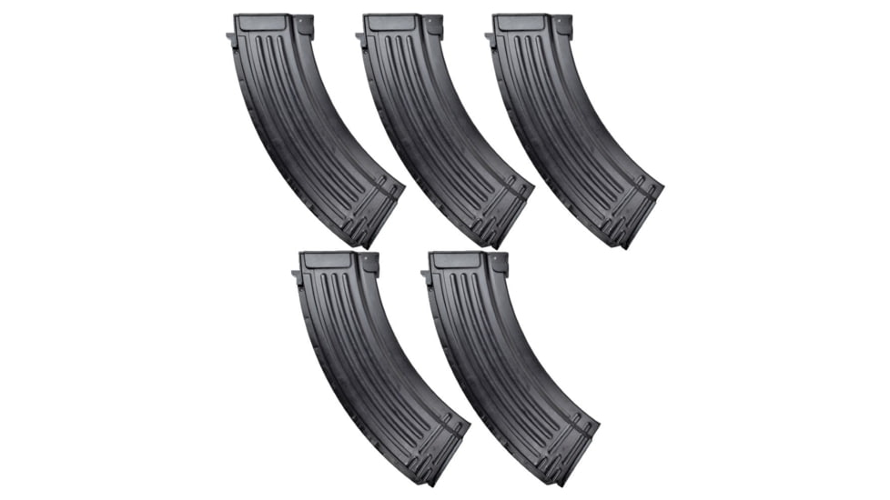 E&amp;L Manufacturing 47 Mid-Cap, 120 Rounds, Rifle Magazine Box Set, 5 Pieces, Black, 120, EL-47X5