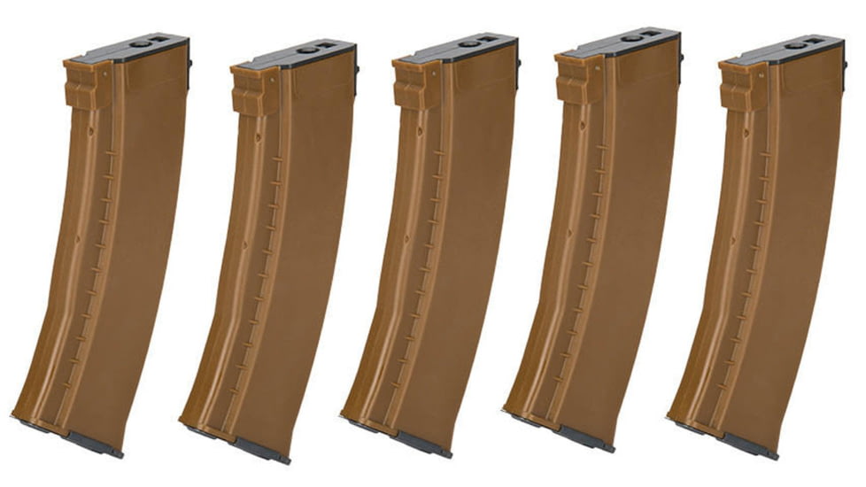 E&amp;L Manufacturing 74N Mid-Cap, 120 Rounds, Rifle Magazine Box Set, 5 Pieces, Bakelite, 120, EL-74NAX5