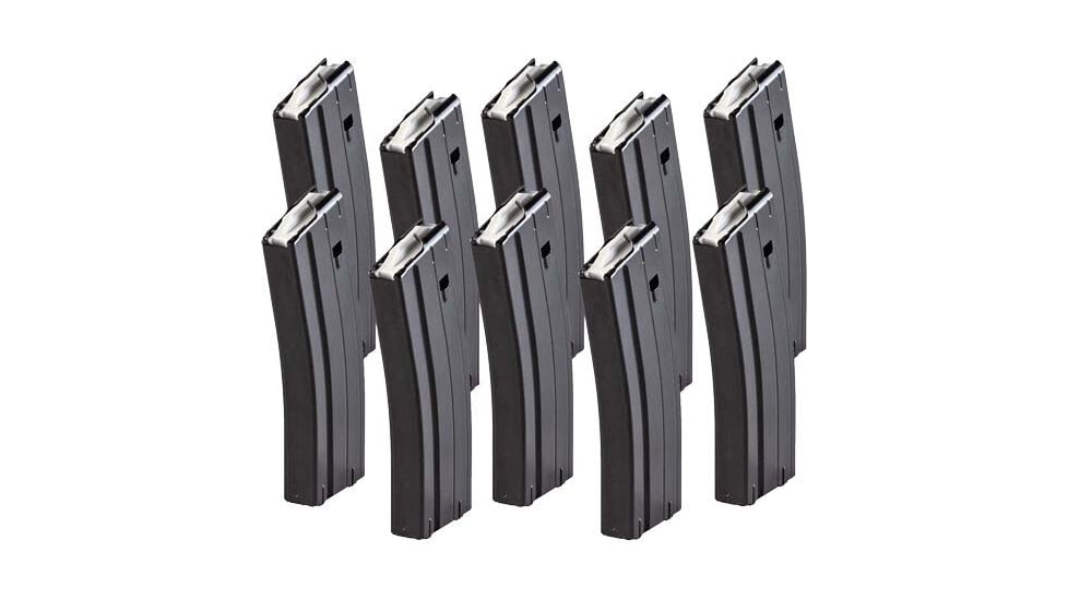 E-Lander Mags AR-15/M16 5.56 NATO Rifle Magazine, 10 Pack, 30 Round, Black, F-99931610-30RD