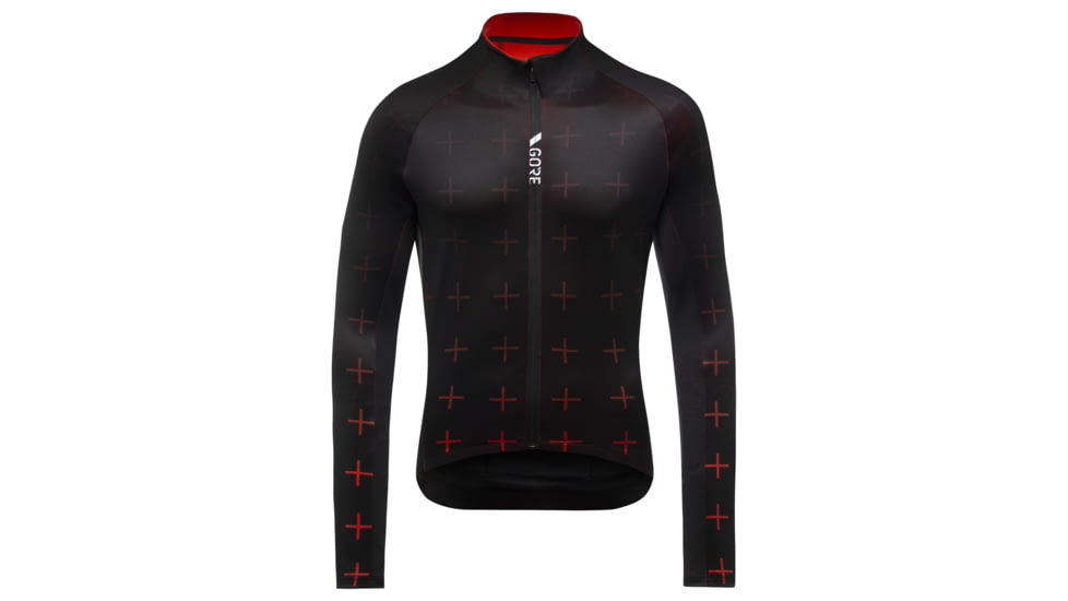 GOREWEAR Mens C5 Thermo Cycling Jersey in Black/Fireball Medium Form fit ABC6529B, 100641-99AY-L