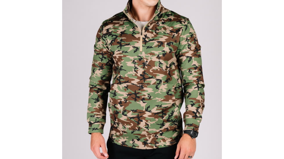 Crucial Concealment Durable Quarter Zip - Woodland Camo 0576FB9A, XL, FC019004
