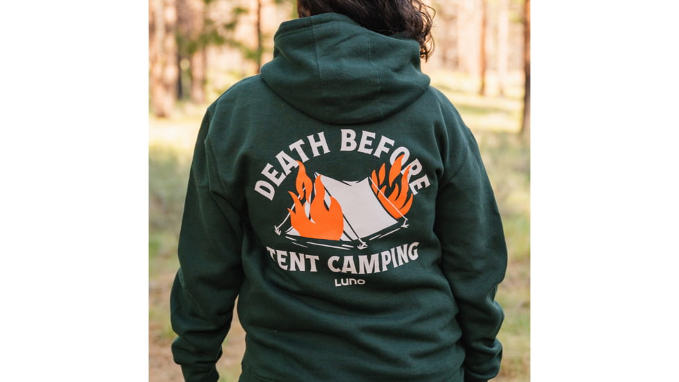 Luno Death Before Tent Camping Hoodie 779F3A6E, XXL, LAP-005-R1-XXL