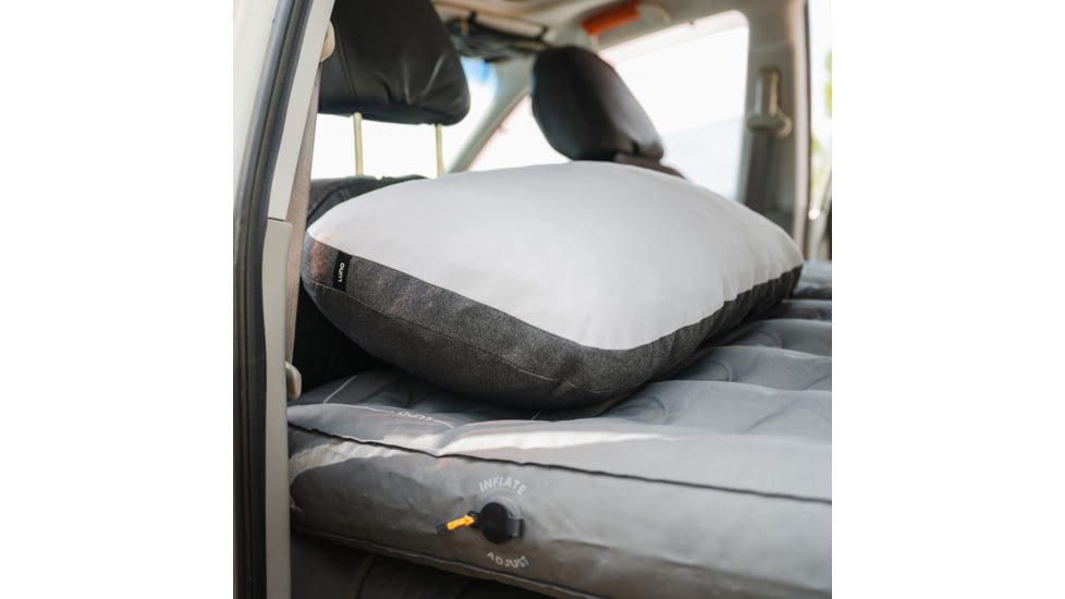Luno Packable Camp Pillow, Warm Gray and Charcoal, 24x13x6.5 inch, packable-camp-pillow