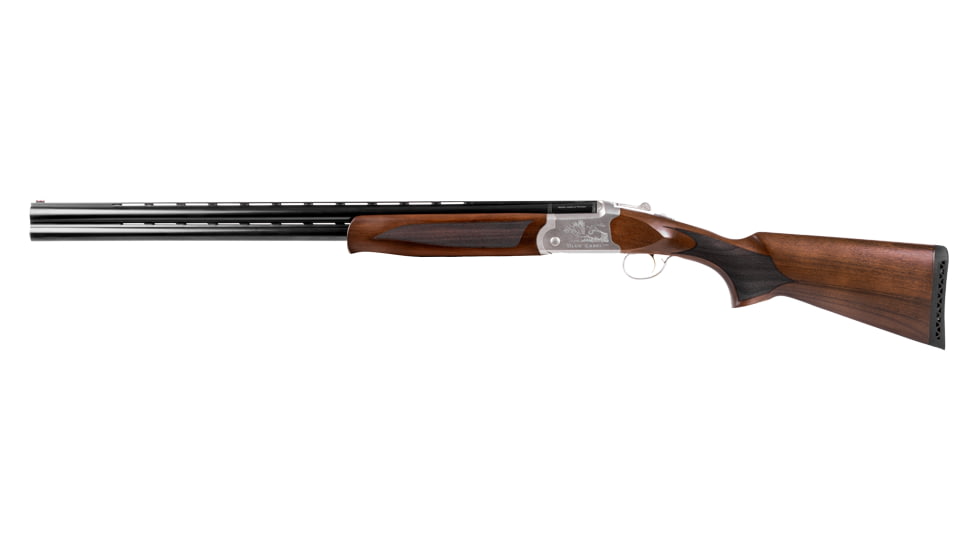 EAA Balikli Blue Label O/U 3in Break Action Shotgun, 12 Gauge, 28 inch Barrel, Silver Engraved, Walnut Stock, 1 Round, 336000