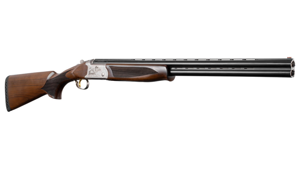 EAA Balikli Blue Label O/U 3in Break Action Shotgun, 12 Gauge, 28 inch Barrel, Silver Engraved, Walnut Stock, 1 Round, 336000