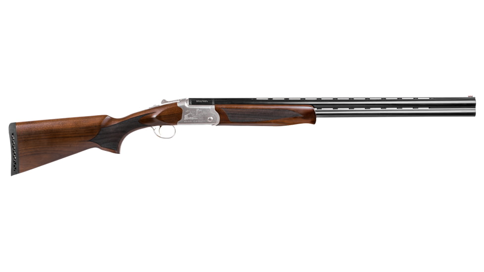 EAA Balikli Blue Label O/U 3in Break Action Shotgun, 12 Gauge, 28 inch Barrel, Silver Engraved, Walnut Stock, 1 Round, 336000