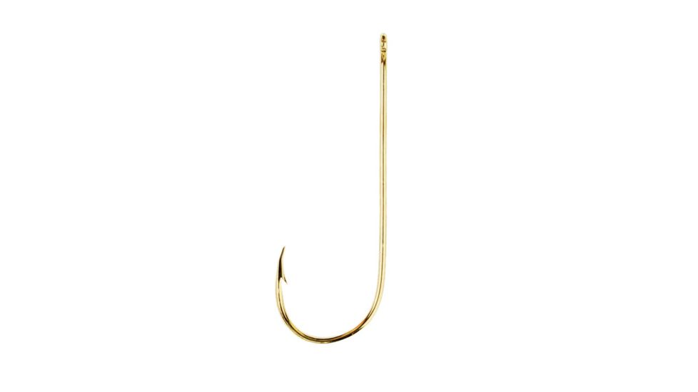Eagle Claw Aberdeen Hook,Non-Offset,Ringed Eye,Light Wire,Gold,R-Pack 202R-8