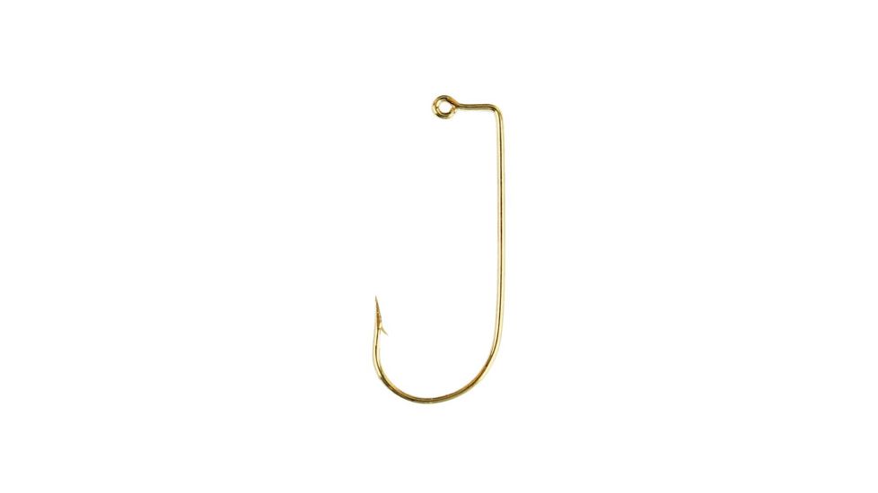 Eagle Claw Aberdeen Jig Hook,Non-Offset,90 Degree Leg,Forged,Gold,100-Box Hooks 575-1