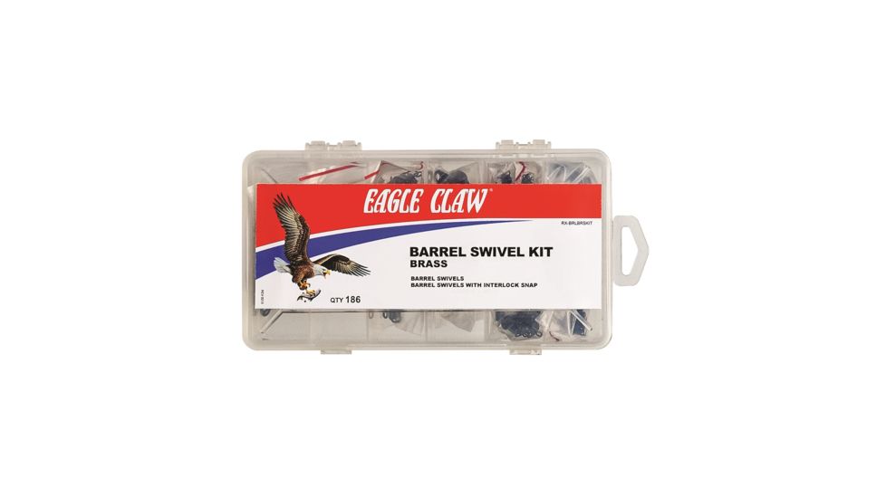 Eagle Claw Brass Barrel Swivel Kit with 186 Pieces 4014206