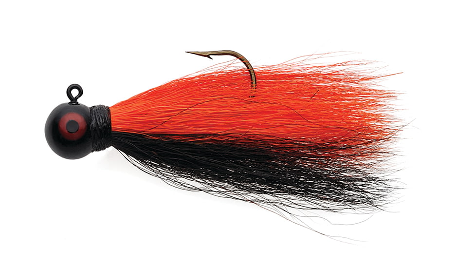 Eagle Claw Bucktail Jig Hook,Black/Orange ECJB1/4-BO