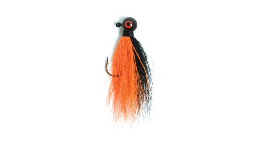 Eagle Claw Bucktail Jig Hook,Black/Orange ECJB3/8-BO