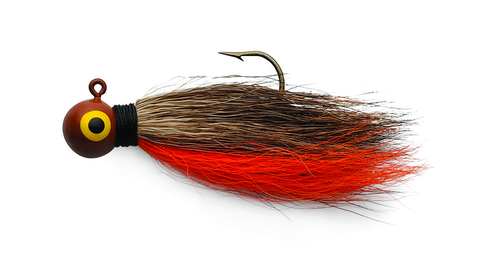 Eagle Claw Bucktail Jig Hook,Brown/Orange ECJB1/4-BRO