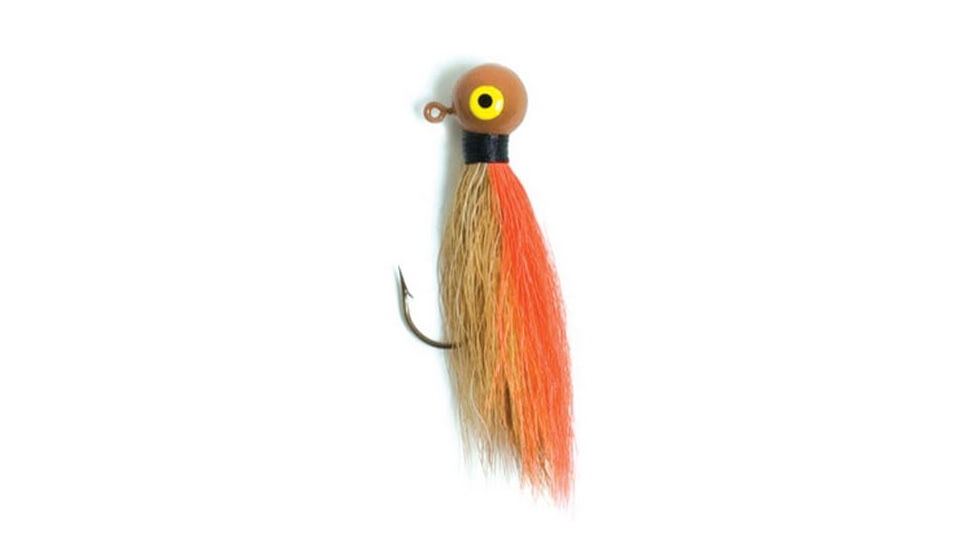 Eagle Claw Bucktail Jig Hook,Brown/Orange ECJB3/8-BRO