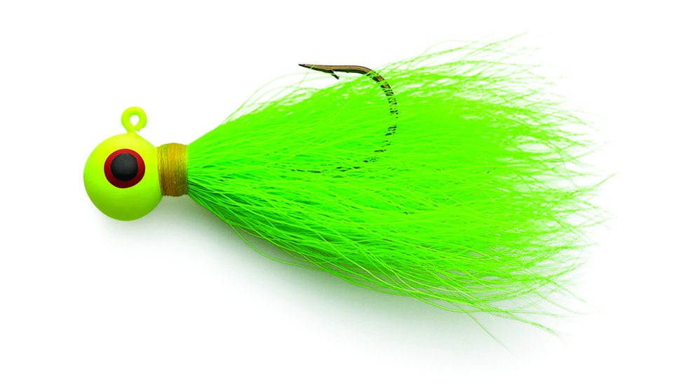 Eagle Claw Bucktail Jig Hook,Chartreuse ECJB1/4-C