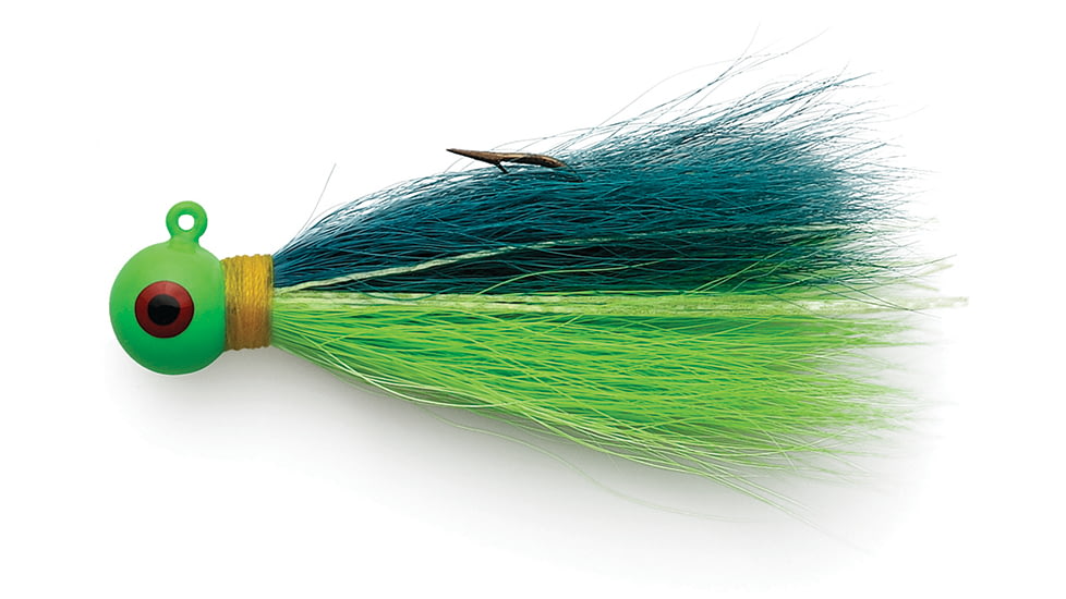 Eagle Claw Bucktail Jig Hook,Green/Chartreuse Glow ECJB1/4-GCGL