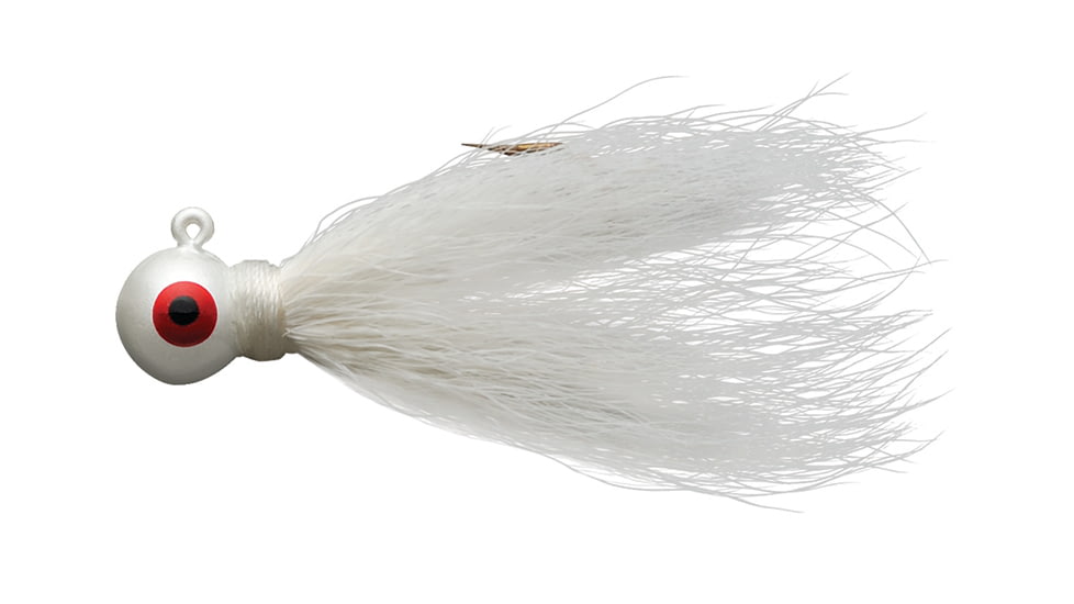 Eagle Claw Bucktail Jig Hook,White ECJB1/4-W
