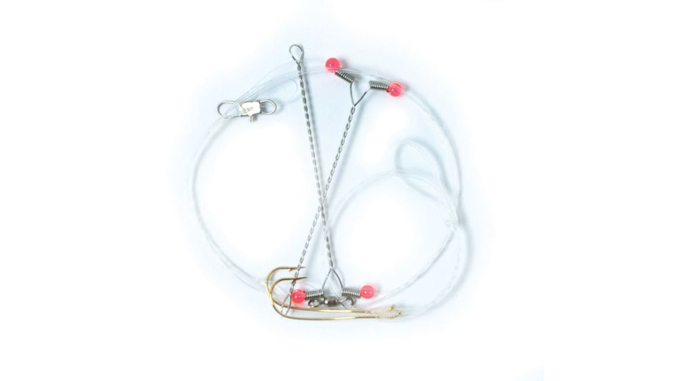 Eagle Claw Crappie Rig,Gold,Crane Swivel w/Interlock Snap,Red Beads 015H-1
