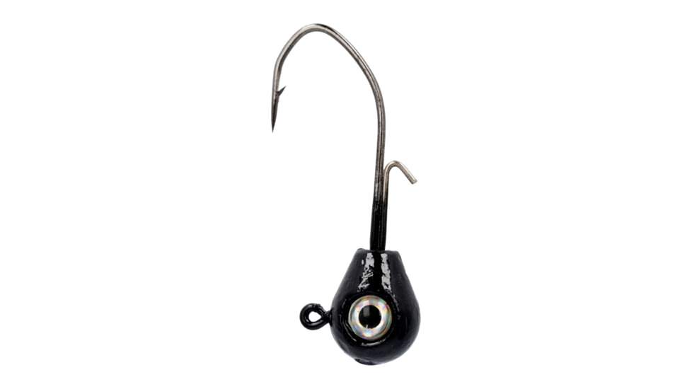 Eagle Claw Lazer Sharp Pro-V Tear Drop Jig, 3/0 Hook, Black/ White, 3/8oz, 5 per Pack, LSTDPV38-04