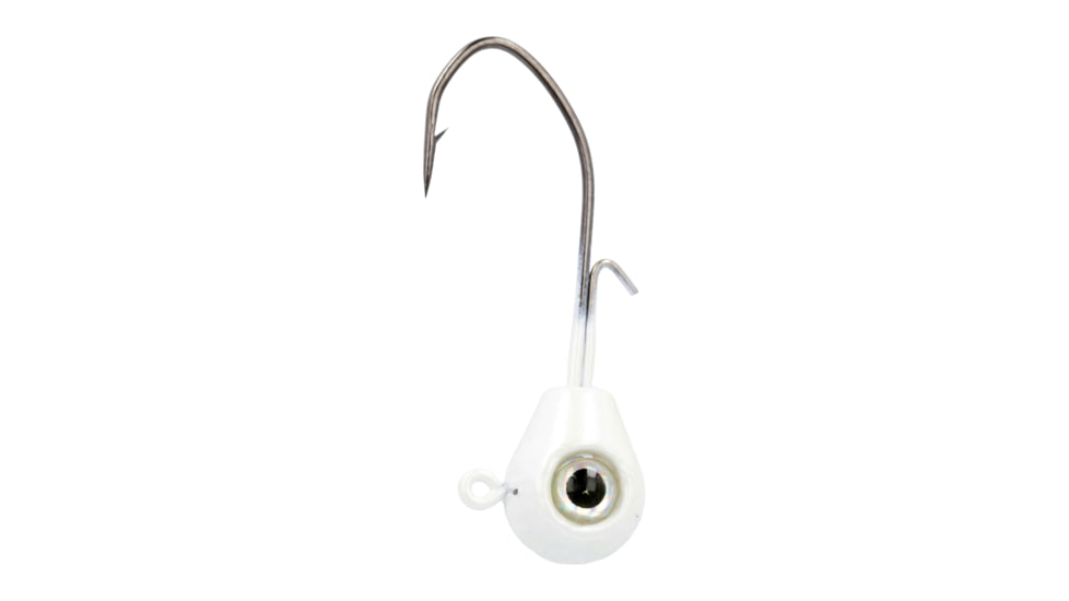 Eagle Claw Lazer Sharp Pro-V Tear Drop Jig, 3/0 Hook, Pearl/ White, 1/4oz, 5 per Pack, LSTDPV14-08