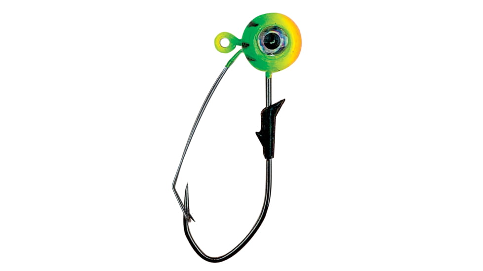 Eagle Claw Lazer Sharp Pro-V Weedless Eagle Eye Jig, 2/0 Hook, Firetiger, 1/8oz, 5 per Pack, LEEJW18-23