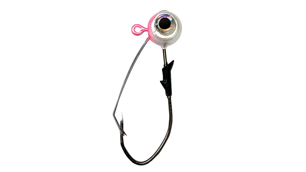 Eagle Claw Lazer Sharp Pro-V Weedless Eagle Eye Jig, 2/0 Hook, Pink/ White, 1/8oz, 5 per Pack, LEEJW18-17