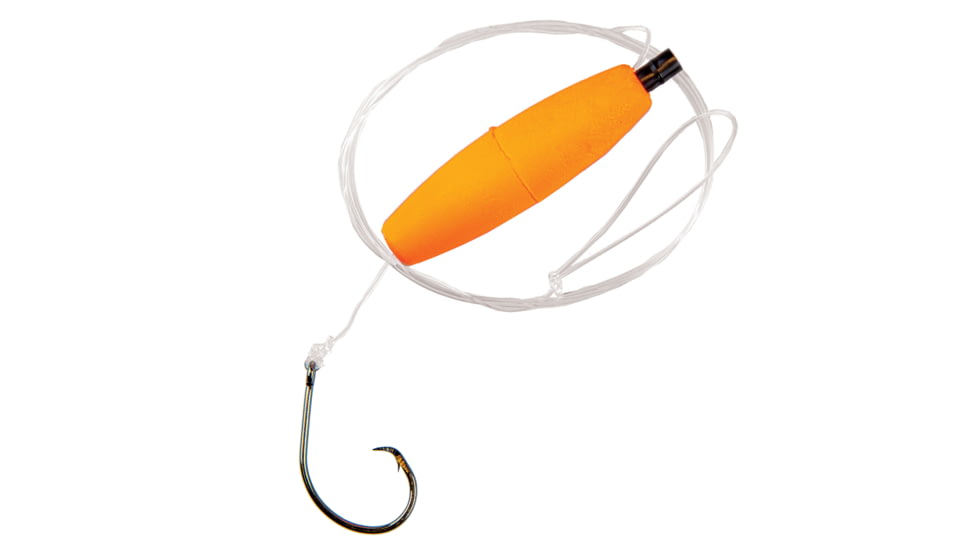 Eagle Claw Lazer Sharpinline Circle Striped Bass Rig Size 7/0 Platinum Black L2004EL Hook, Cigar Foam Float 42in, 1/Pack, L922-C1