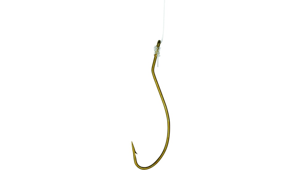 Eagle Claw Live Minnow Snelled Hook, Plain Shank Non-Offset, Up Eye, Bronze, Size 4, 6 per Pack, 333H-4