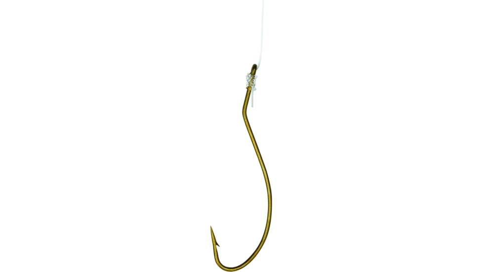Eagle Claw Live Minnow Snelled Hook, Plain Shank Non-Offset, Up Eye, Bronze, Size 6, 6 per Pack, 333H-6
